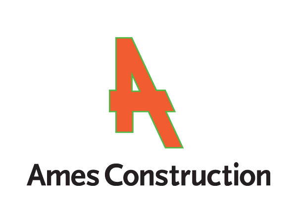 Logo of event sponsor, Ames Construction